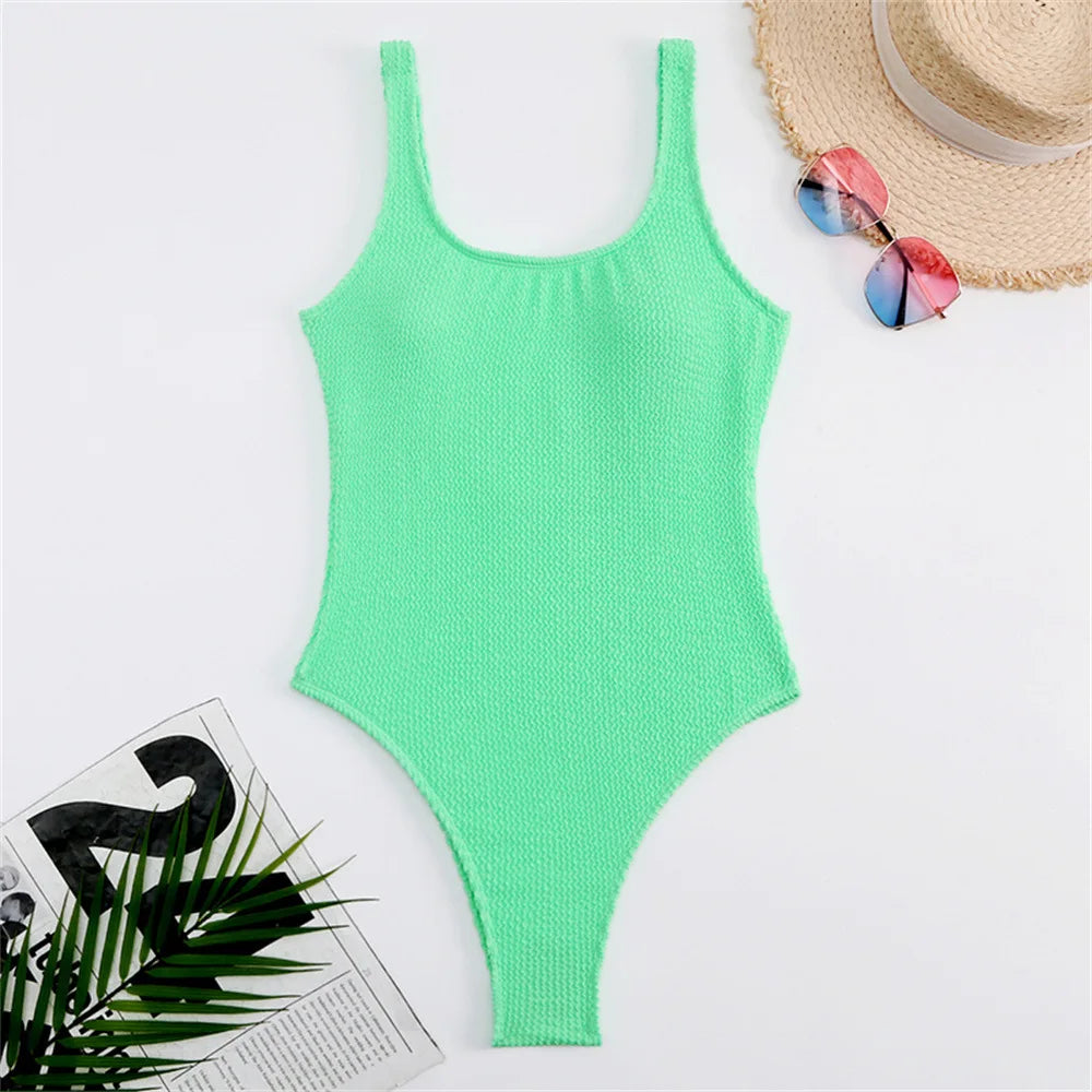 2023 Sexy Women One Piece Swimsuit Swimwear Female Solid Push up Thong Bather Bathing Suit Monokini Brazilian Swimming Suits