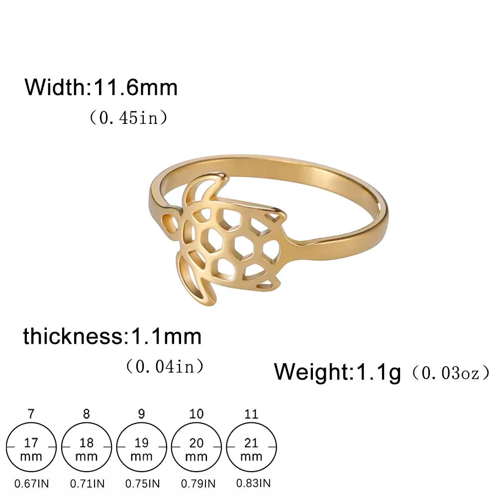 Skyrim Cute Turtle Ring Stainless Steel Women Finger Rings Fashion Summer Sea Animal Tortoise Jewelry Gift New In Wholesale