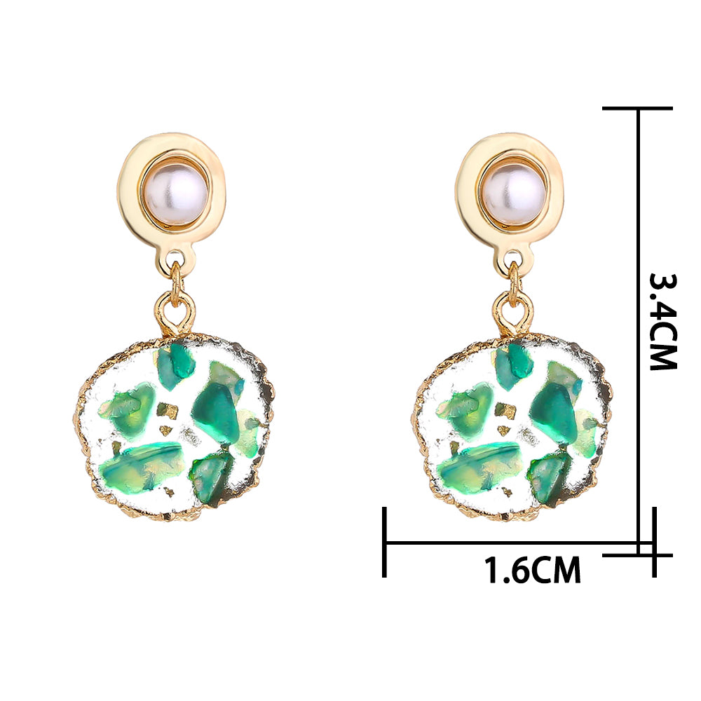 Green Jade Crystal Earrings